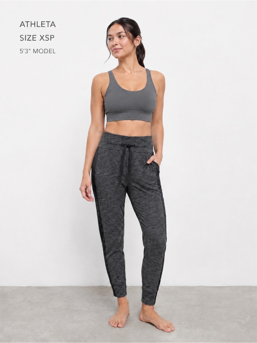Athleta Gray Cropped Jogger Pants Size XSP Petite Athletic Lounge Activewear